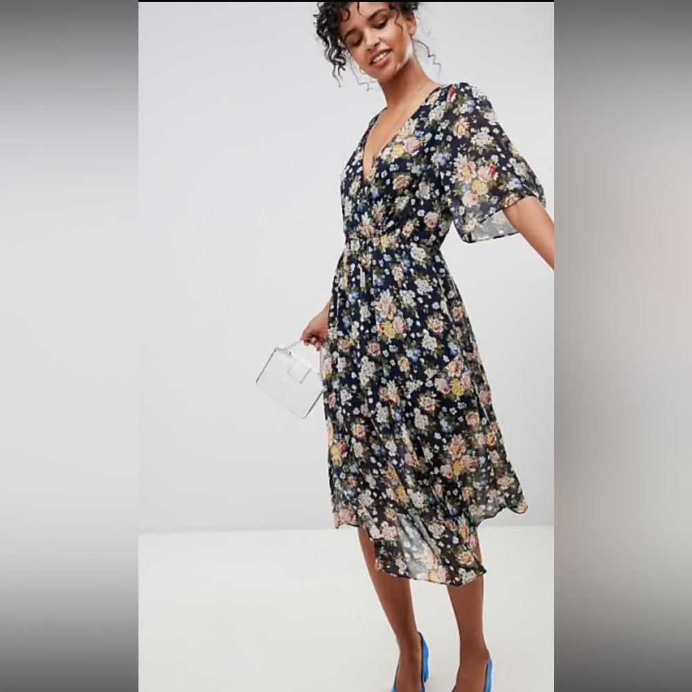 Pepe Jeans Floral Dress - Dark Blue and Multicolor